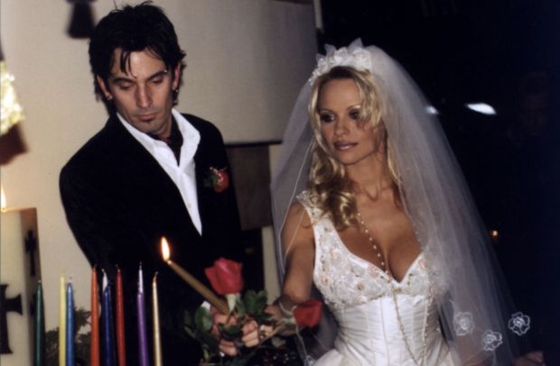 www.splashnews.com         Ref: 080797Pamela Anderson and husband Tommy Lee renew their wedding vows (pic courtesy of Gerry Anderson).Tel:  USA 310 821 2666.