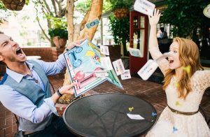 couple playing board game