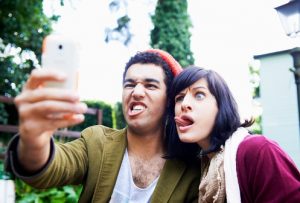 couple making funny faces