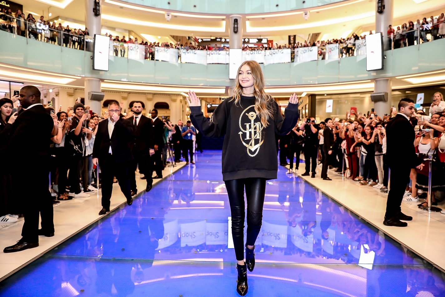gigi hadid at the dubai mall