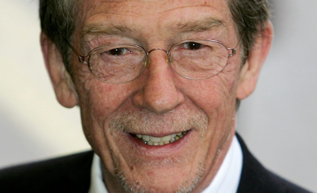 FILE PHOTO: British actor John Hurt arrives at the U.K. premiere of "Shooting Dogs" in London March 30, 2006. The film goes on general release in U.K. on Friday. REUTERS/Stephen Hird/File photo FOR EDITORIAL USE ONLY. NO RESALES. NO ARCHIVES. TPX IMAGES OF THE DAY