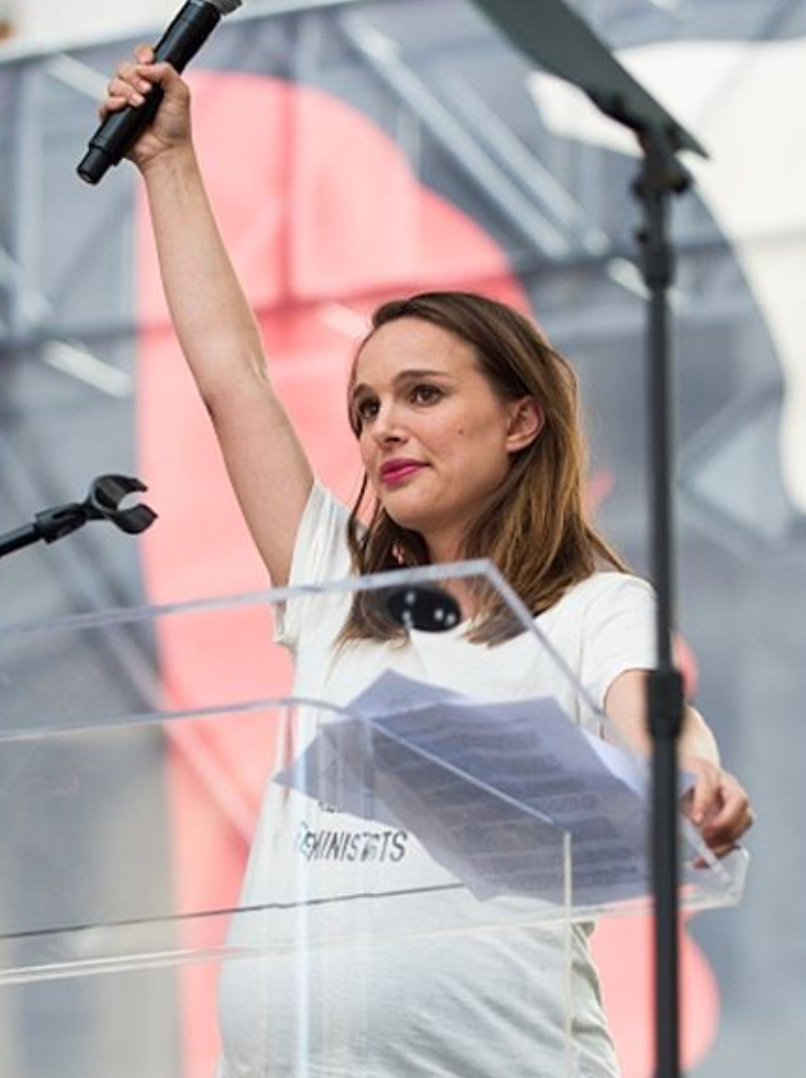 natalie portman, dior tshirt, women's march