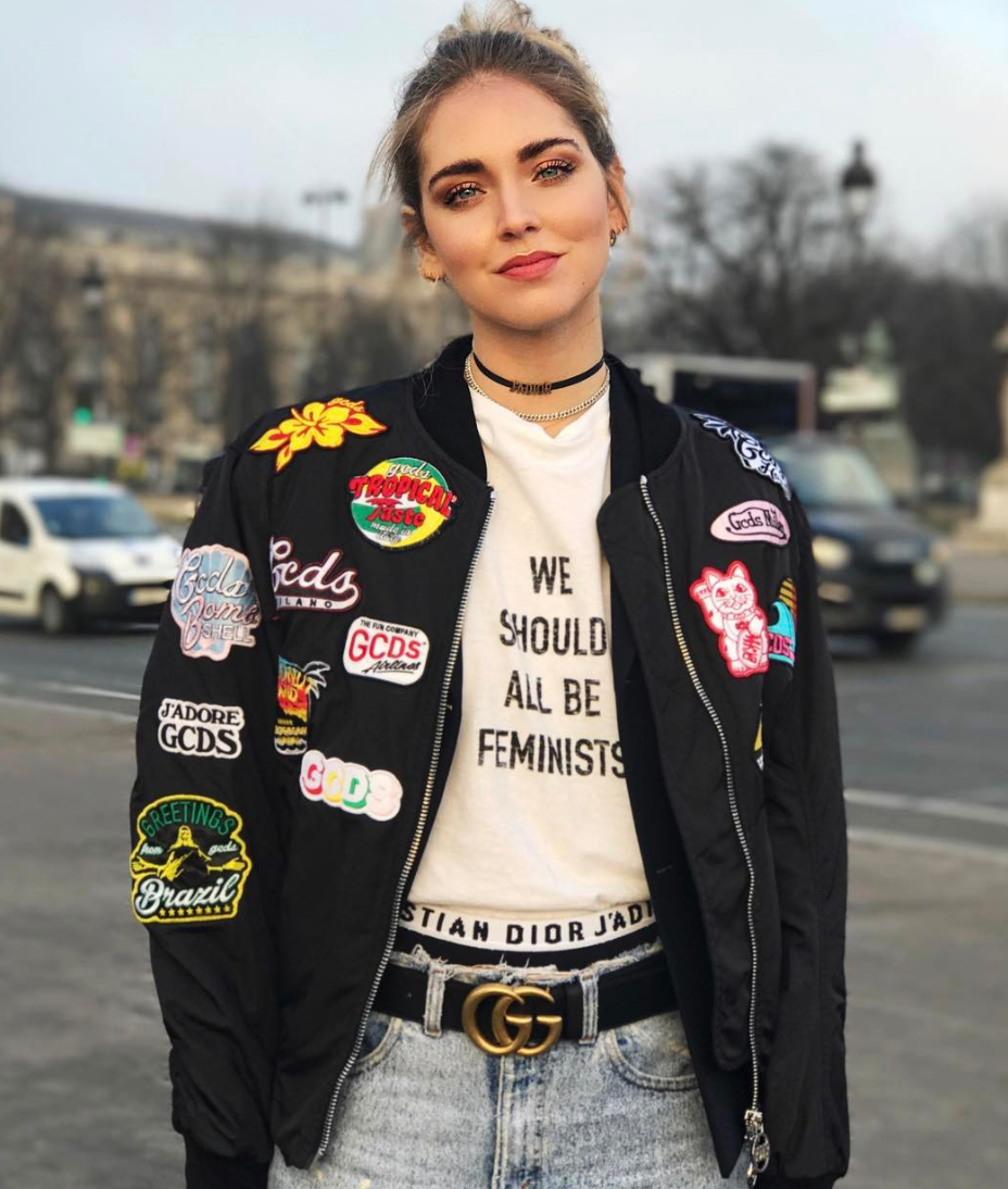 chiara ferragni, dior tshirt, paris fashion week, haute couture