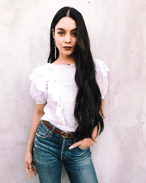 vanessa hudgens, long hair, makria mallia