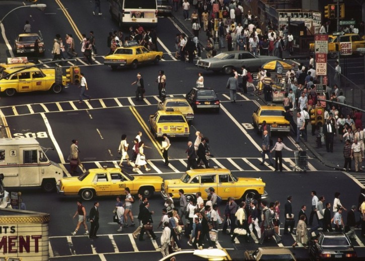 USA. New York City. 1983. Times Square traffic.